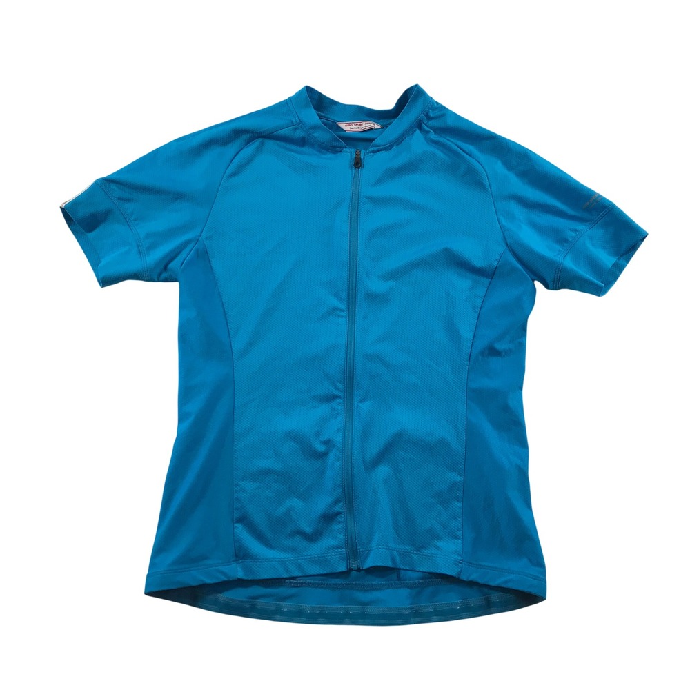Giro Sport Design Womens Blue Full Zip Short Sleeve Cycling Jersey Large
